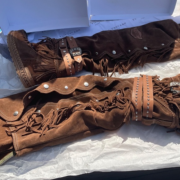 EL VAQUERO ITALY Elizabeth Silverstone Sierra over knee boots SIZE 8 . BRAND NEW - Picture 2 of 13